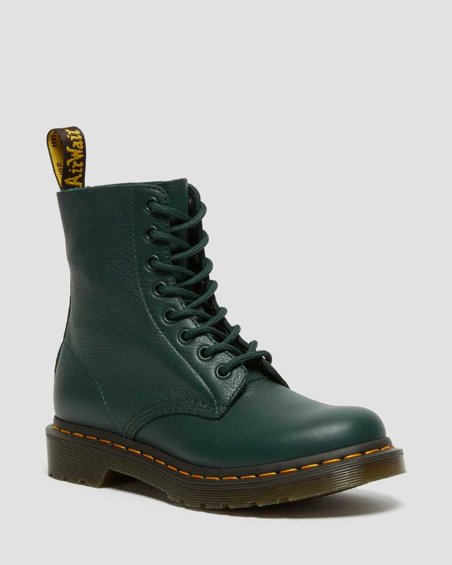 Dr. Martens 1460 Pascal Virginia Lær Original Støvler Dame Dyp Grønn [8546LREAI]